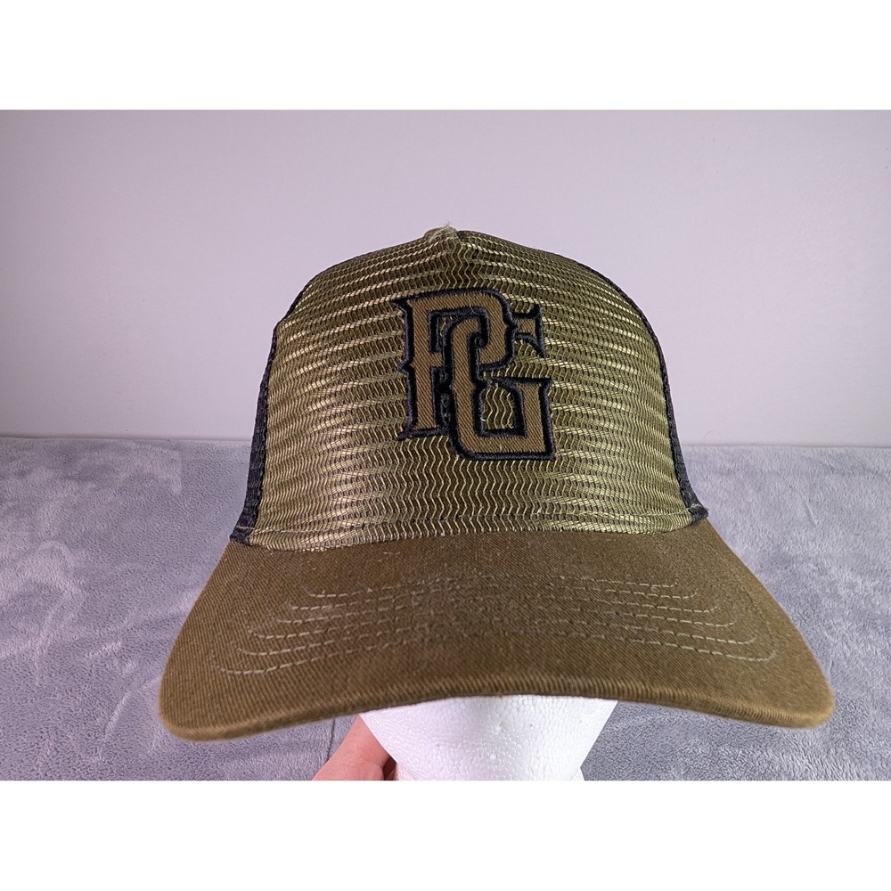 Perfect Game Apparel Co Trucker Hat Olive Green Black Snapback Baseball Cap